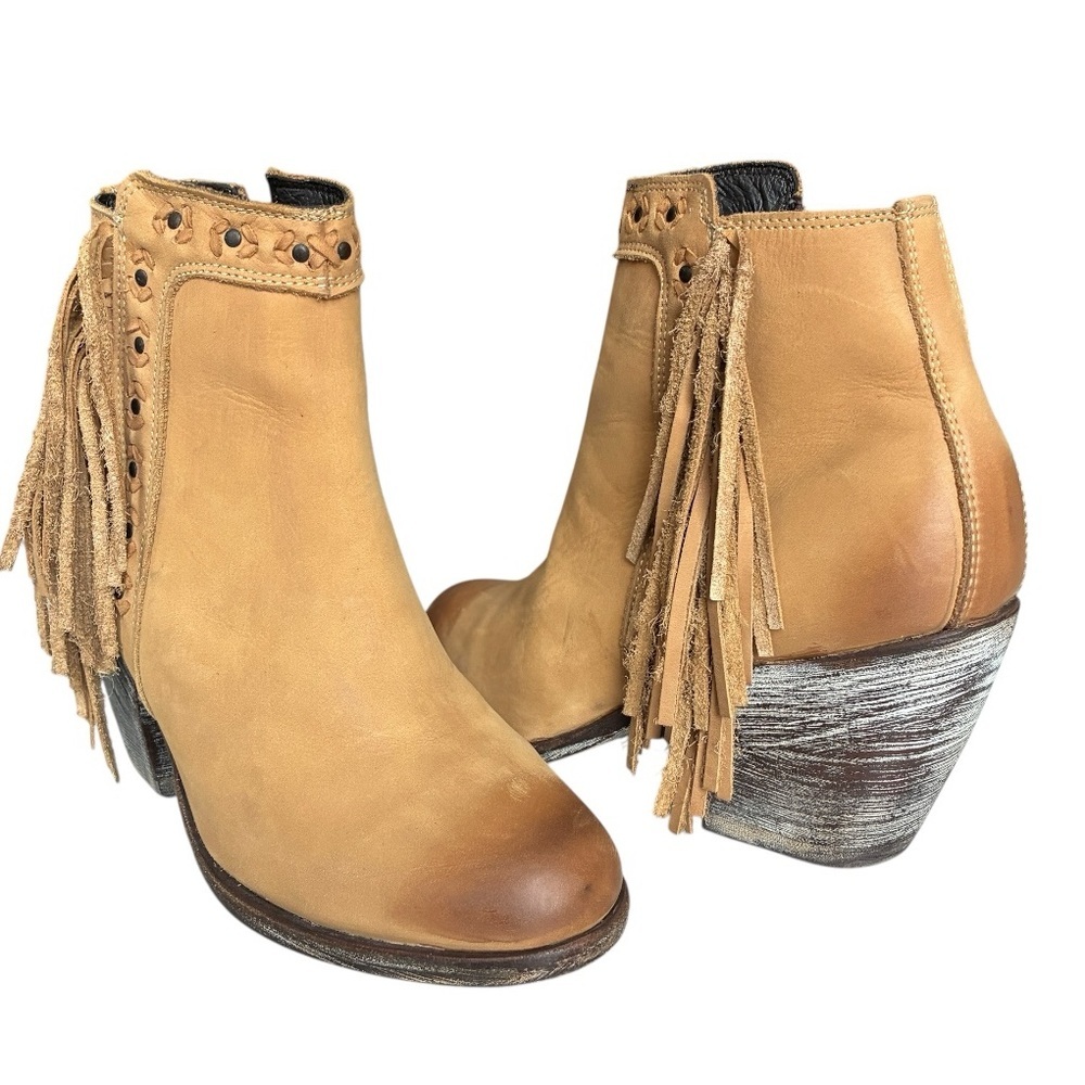 Caborca Leather Boots Fringed Tassel Ankle Side Zip 7 - Picture 7 of 15
